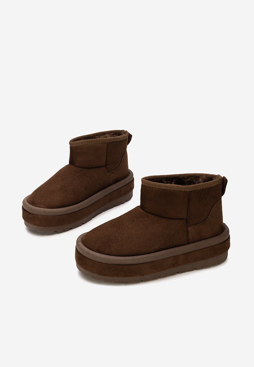 Brązowe kozaki na platformie Libby