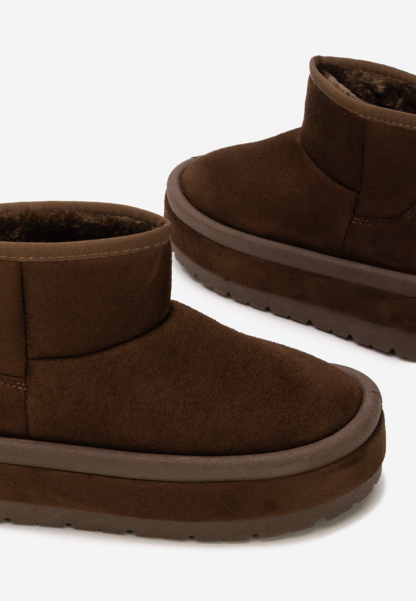 Brązowe kozaki na platformie Libby