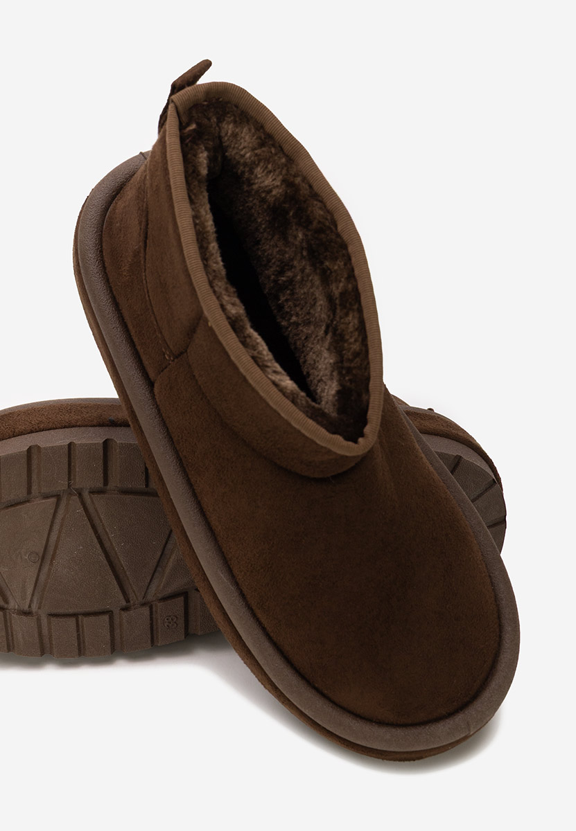 Brązowe kozaki na platformie Libby