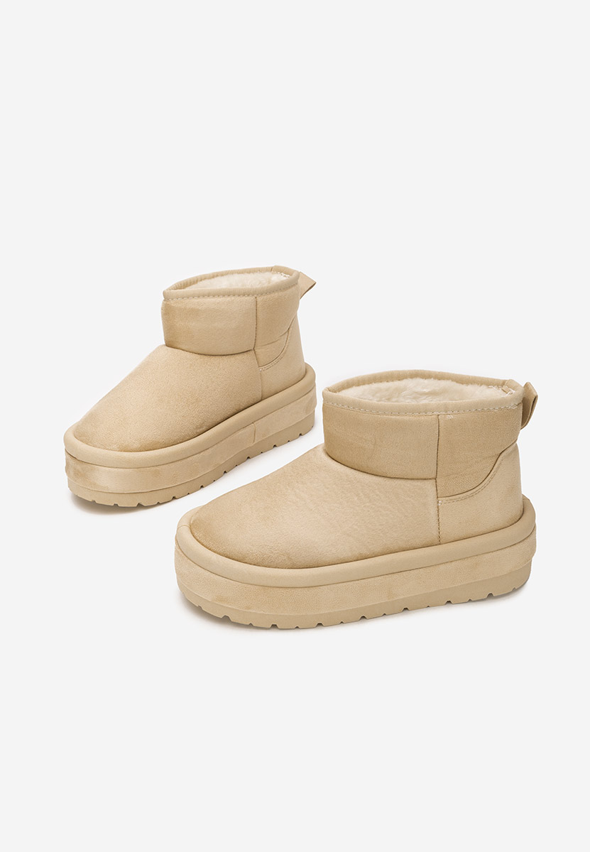 Beżowe kozaki na platformie Libby