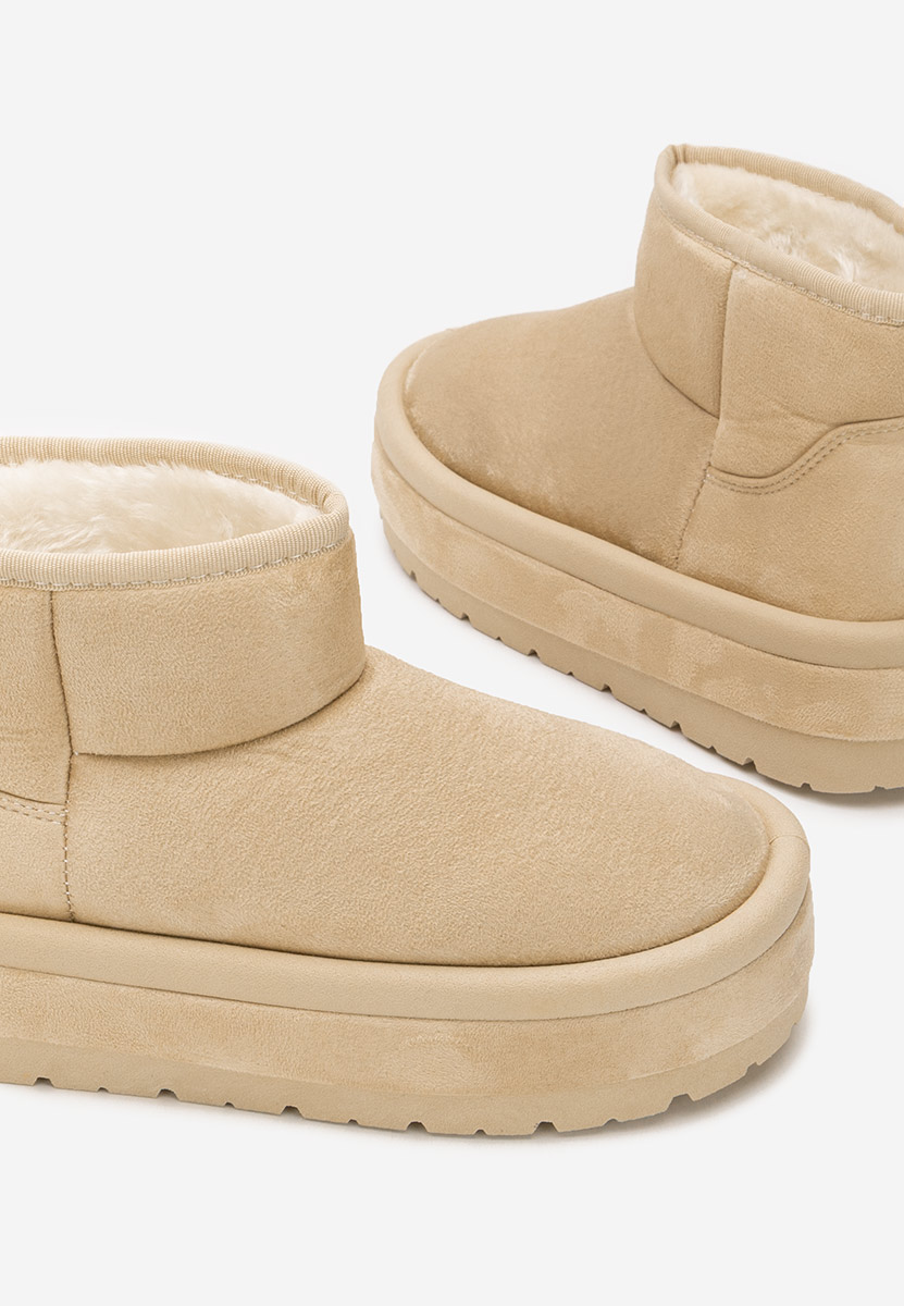 Beżowe kozaki na platformie Libby