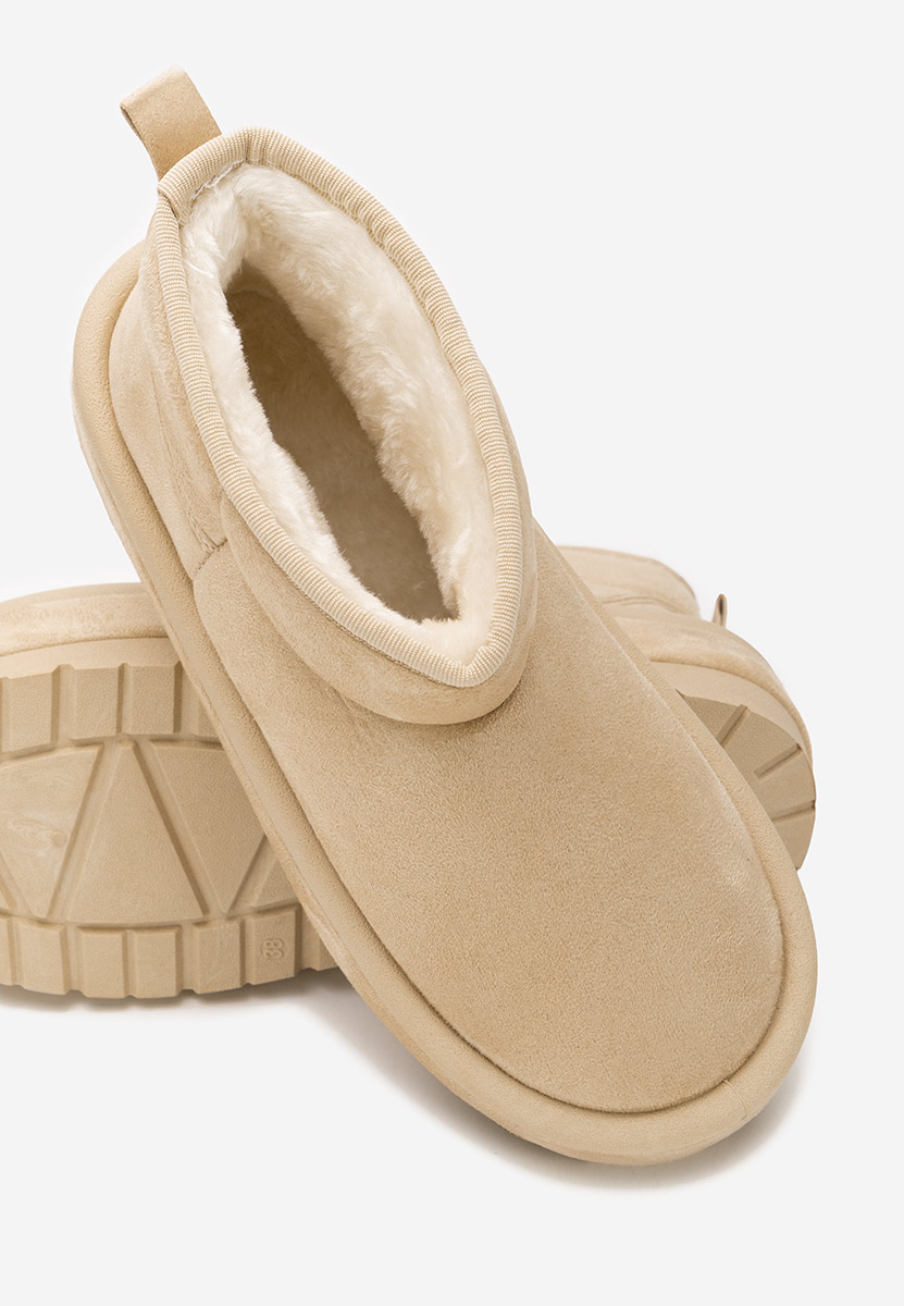 Beżowe kozaki na platformie Libby