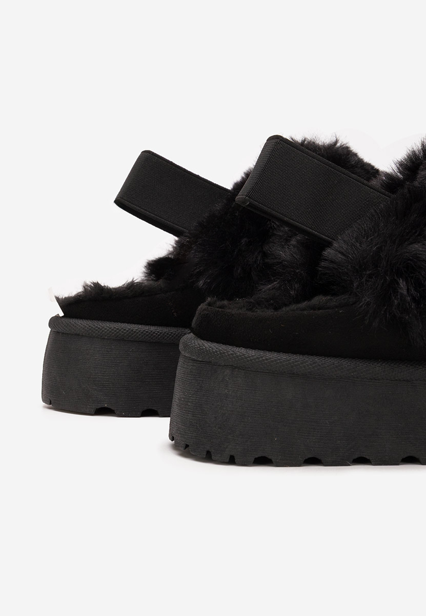 Czarne klapki na platformie Edden