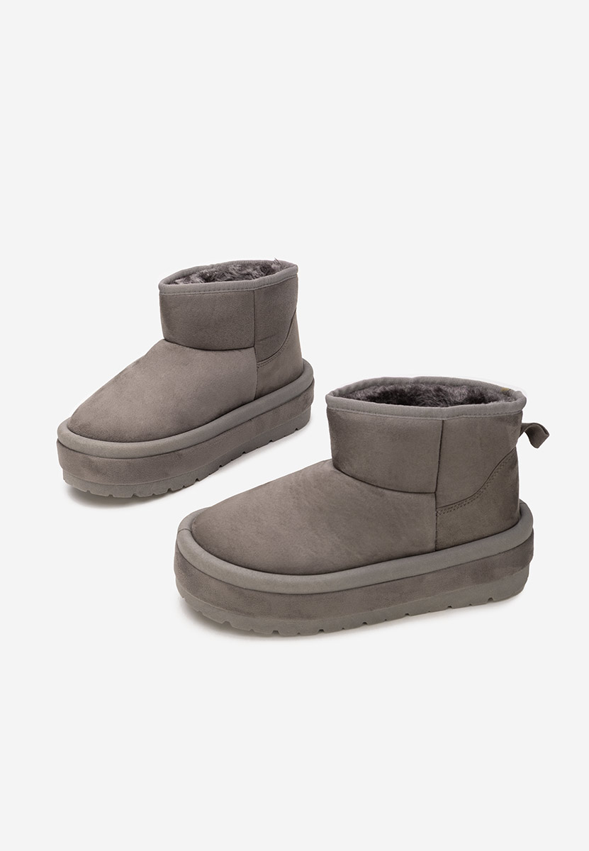 Szare kozaki na platformie Libby