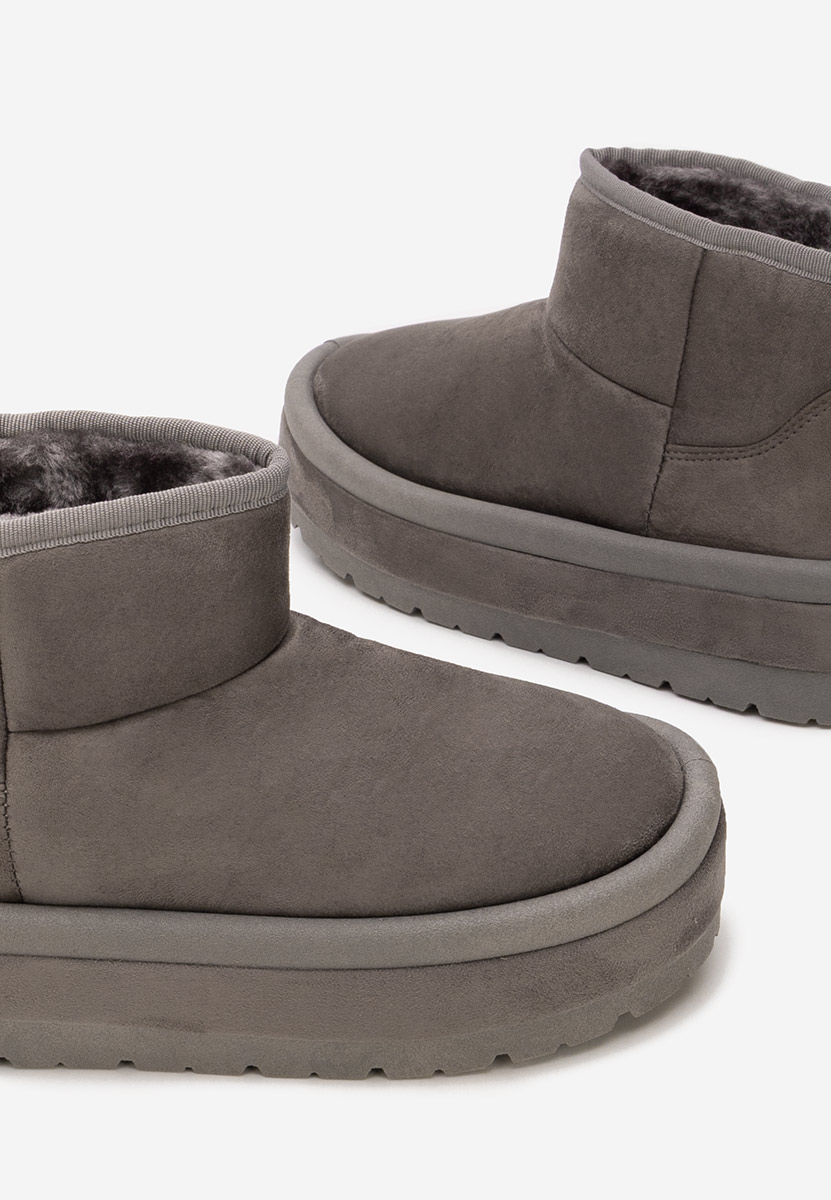 Szare kozaki na platformie Libby