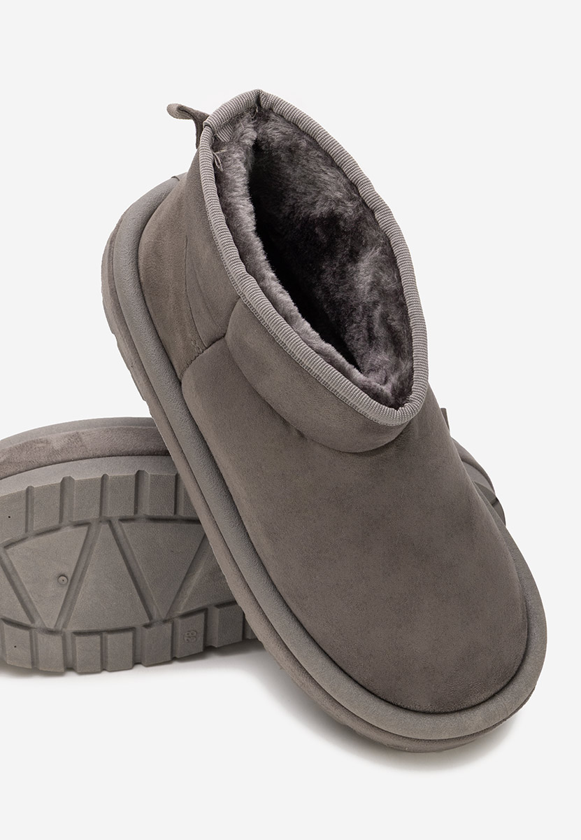 Szare kozaki na platformie Libby