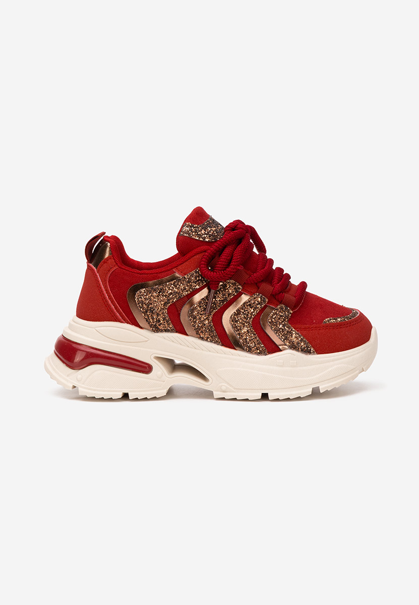 Bordowe sneakersy na platformie Rossia