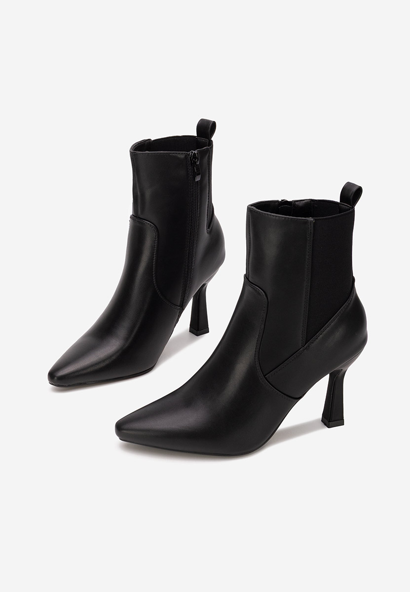 Czarne botki na szpilce Olivinia