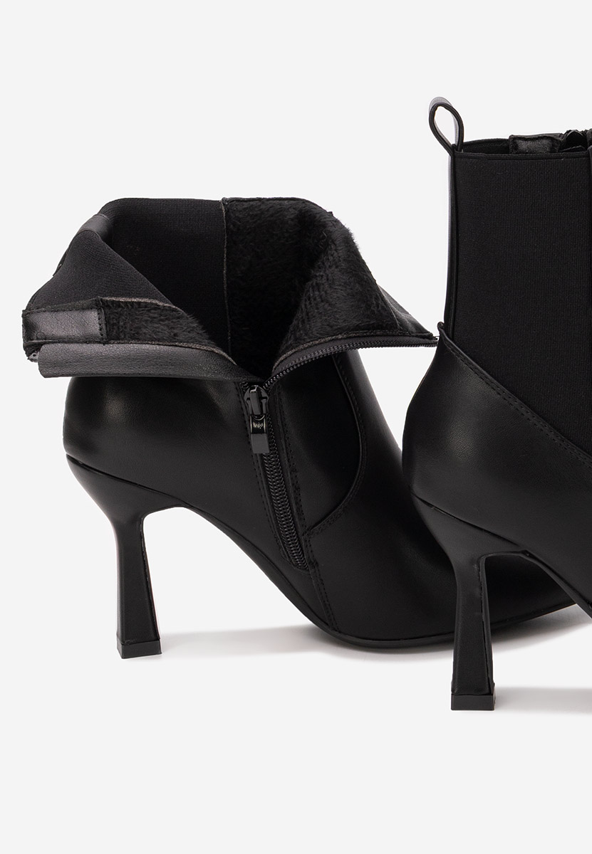 Czarne botki na szpilce Olivinia