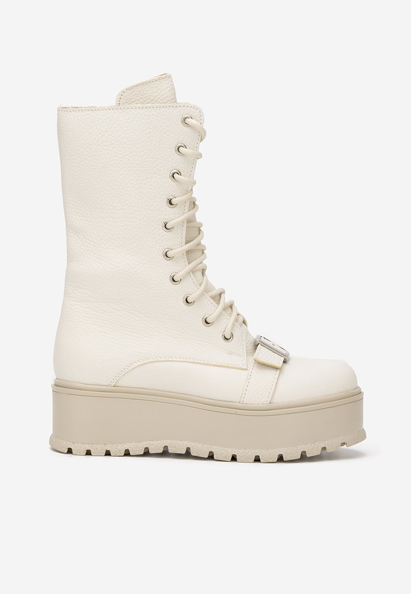 Beżowe botki damskie skórzane Sorelia V2