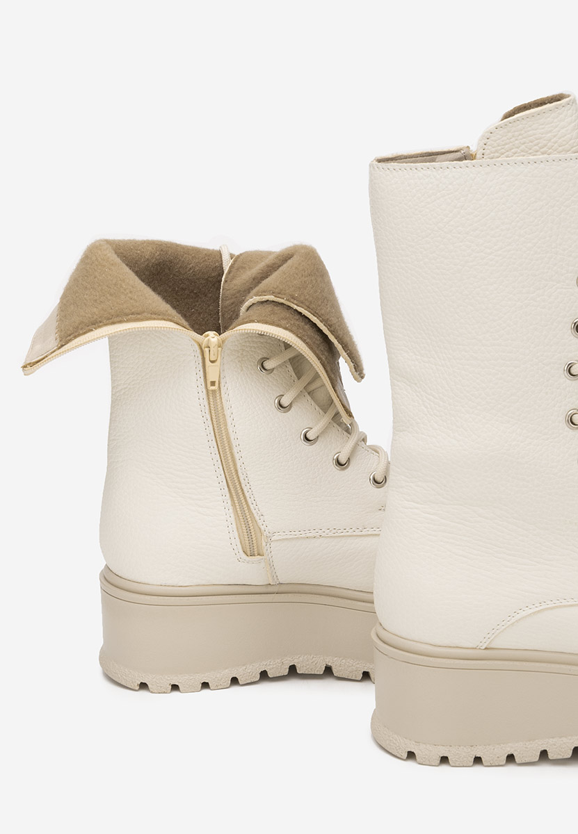Beżowe botki damskie skórzane Sorelia V2