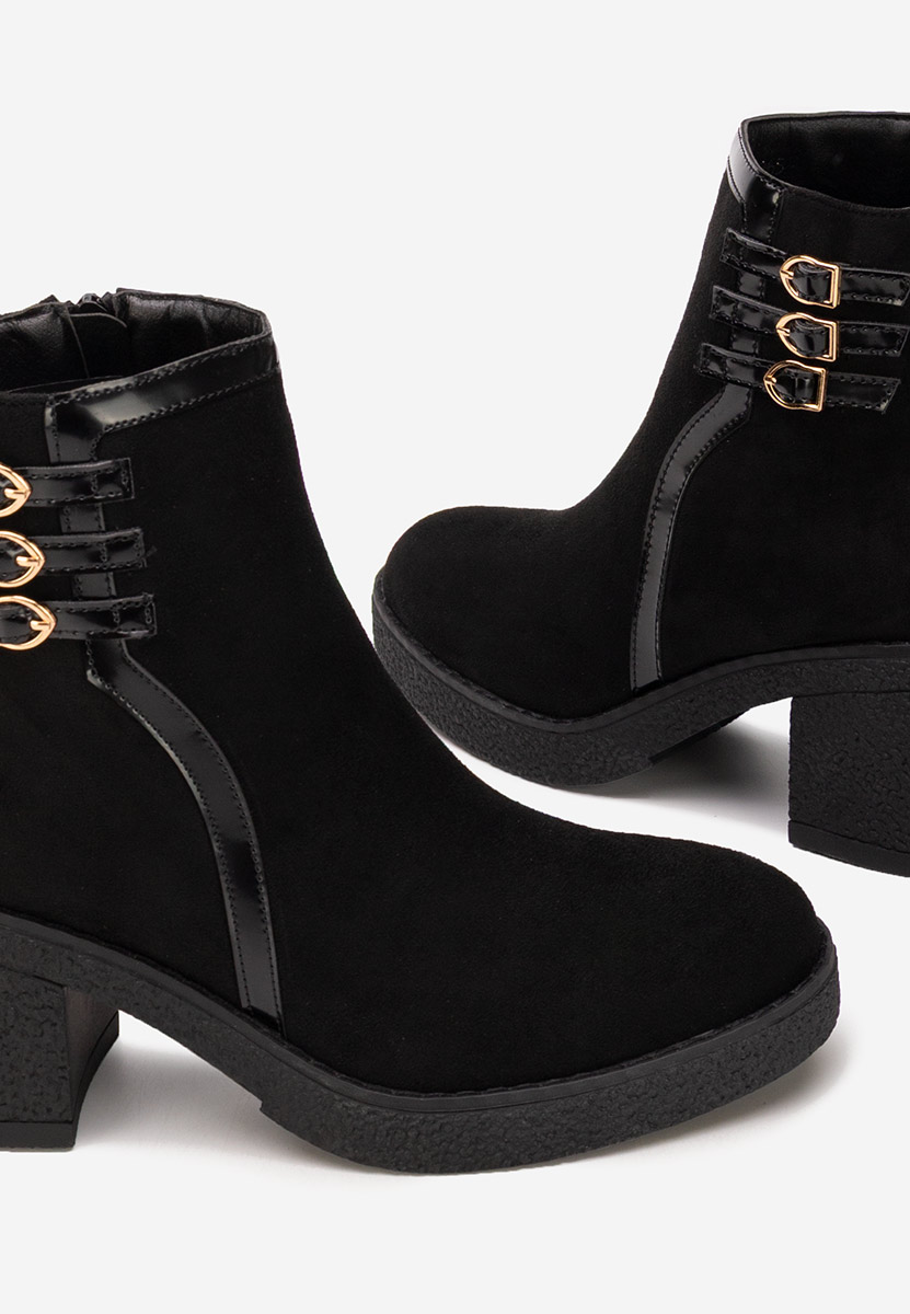 Czarne botki na słupku Arnetta V2