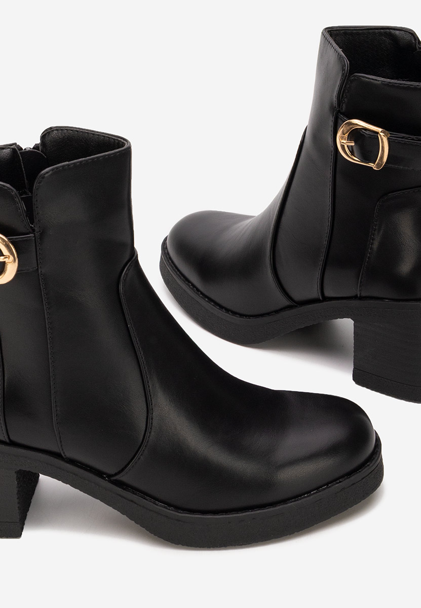 Czarne botki na słupku Aidelia