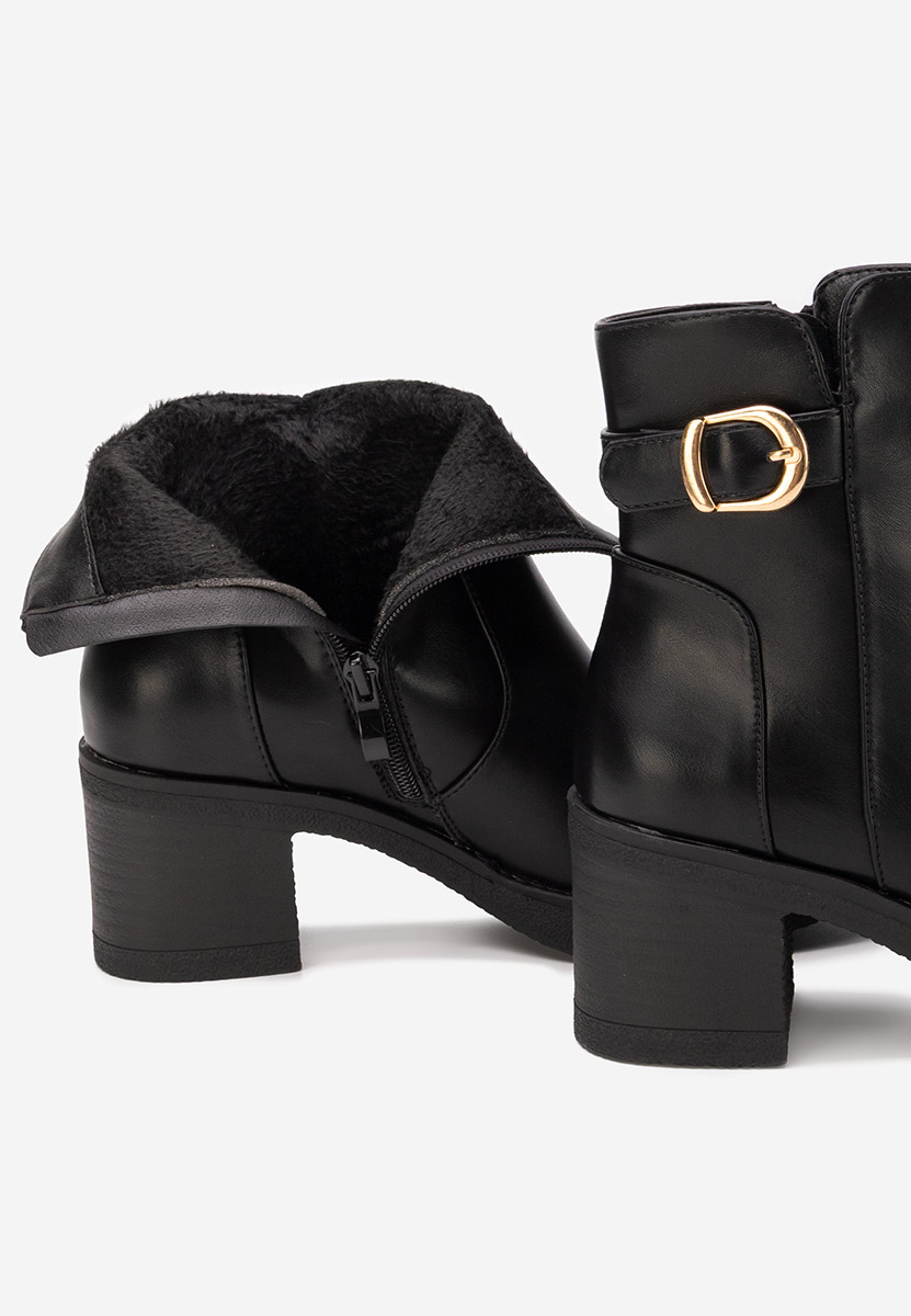 Czarne botki na słupku Aidelia