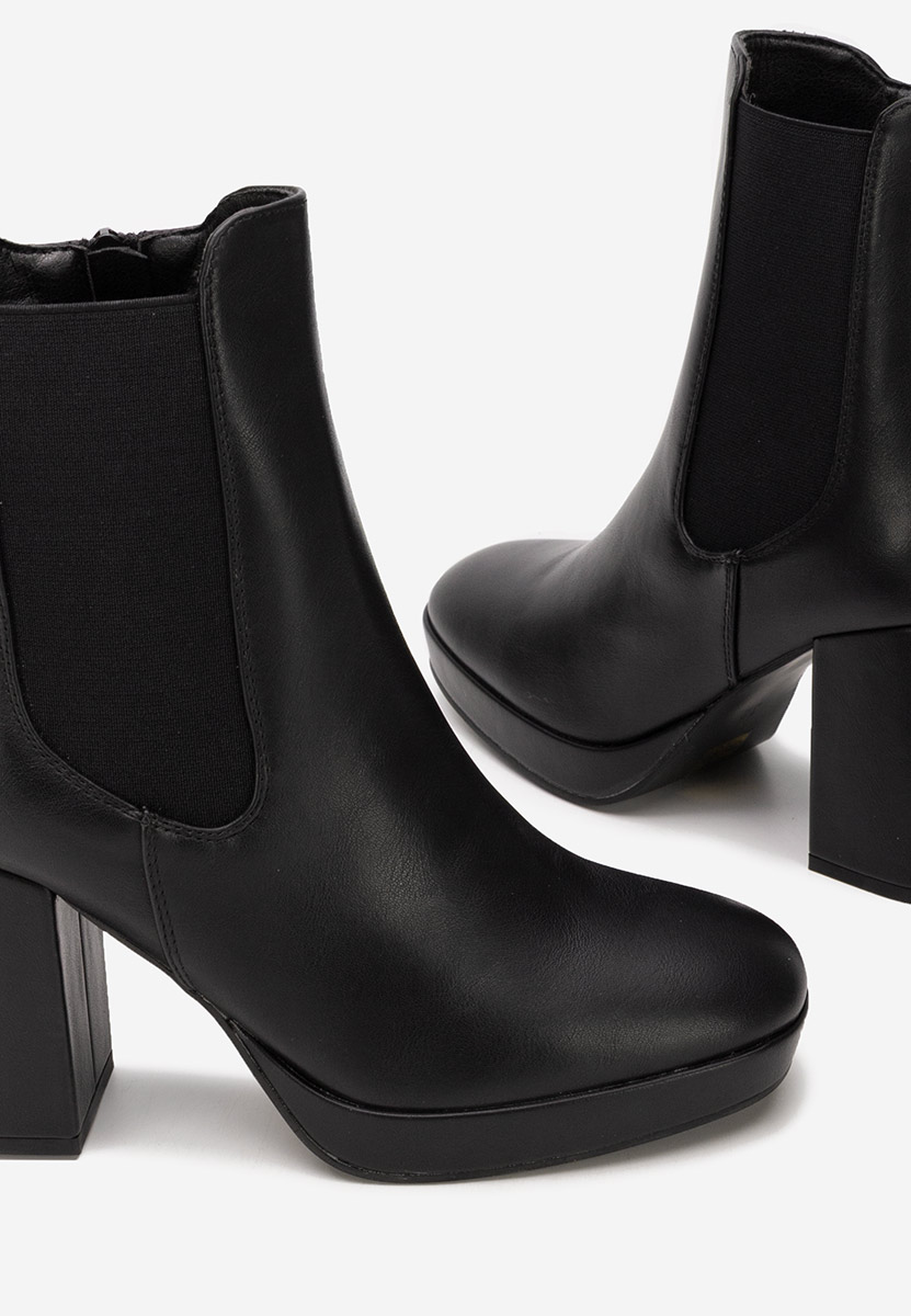 Czarne botki chelsea damskie Acselia