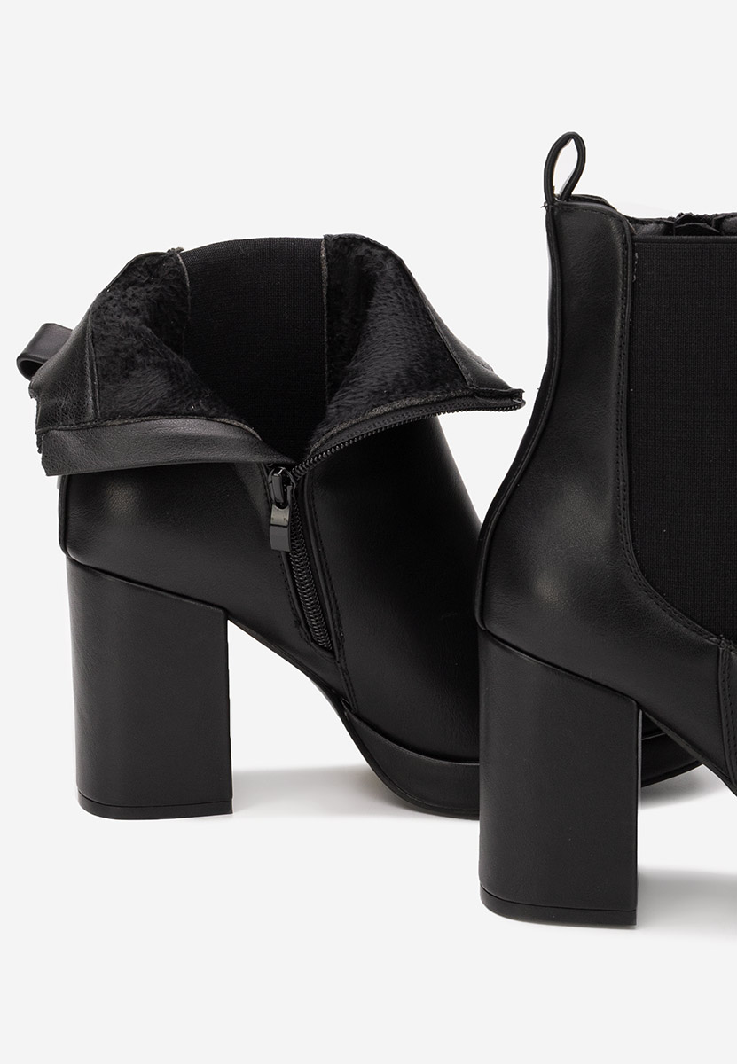 Czarne botki chelsea damskie Acselia