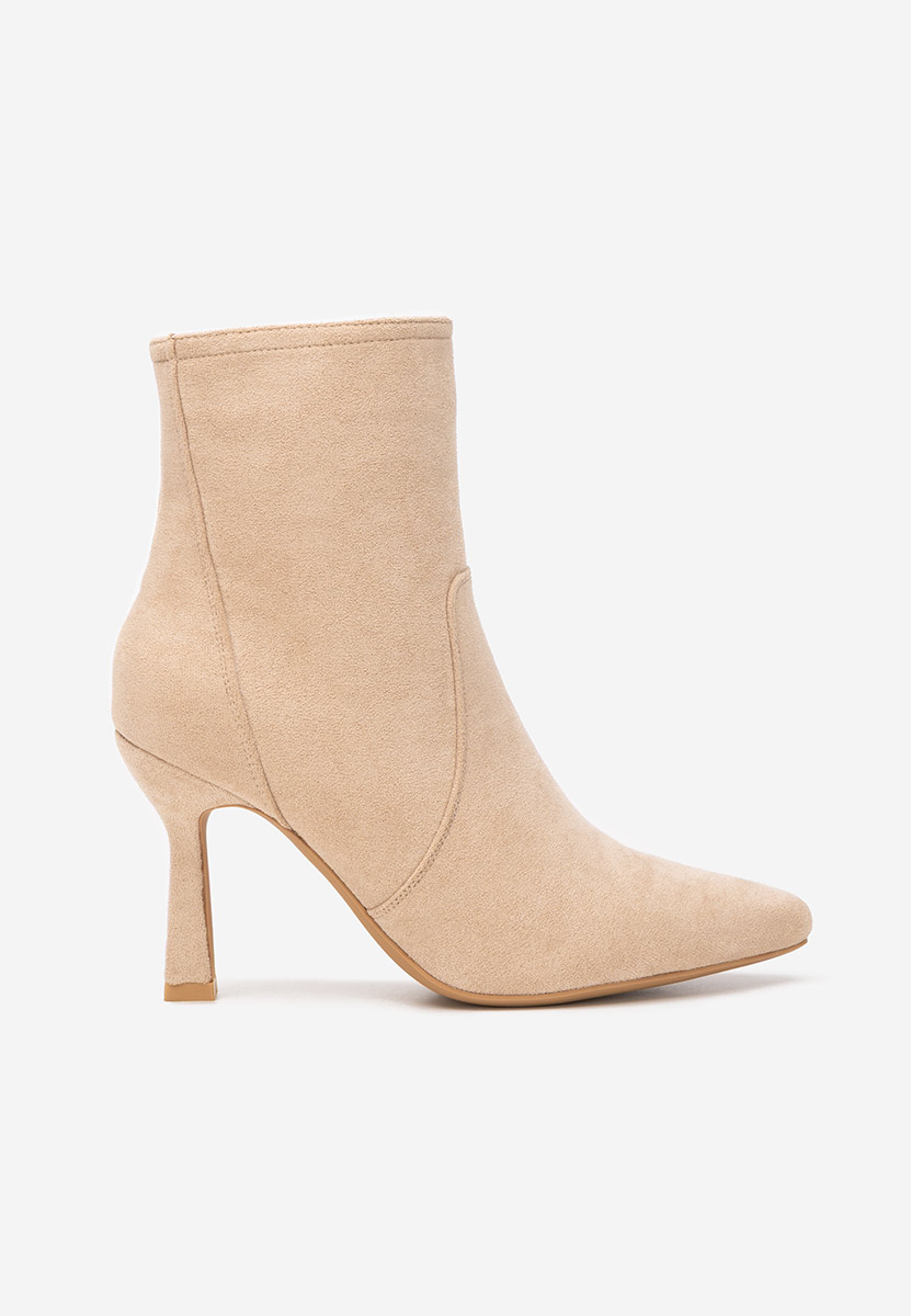Beżowe botki na szpilce Danelia