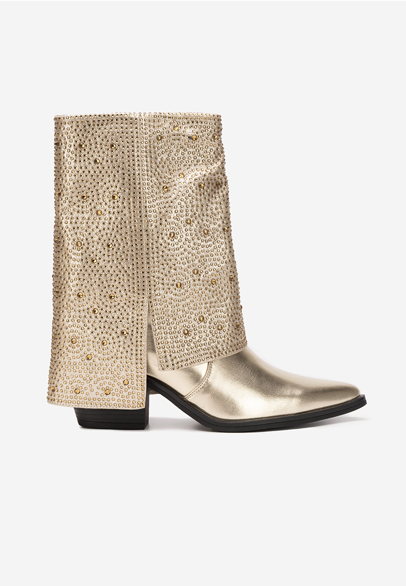 Złote kozaki damskie Zafira