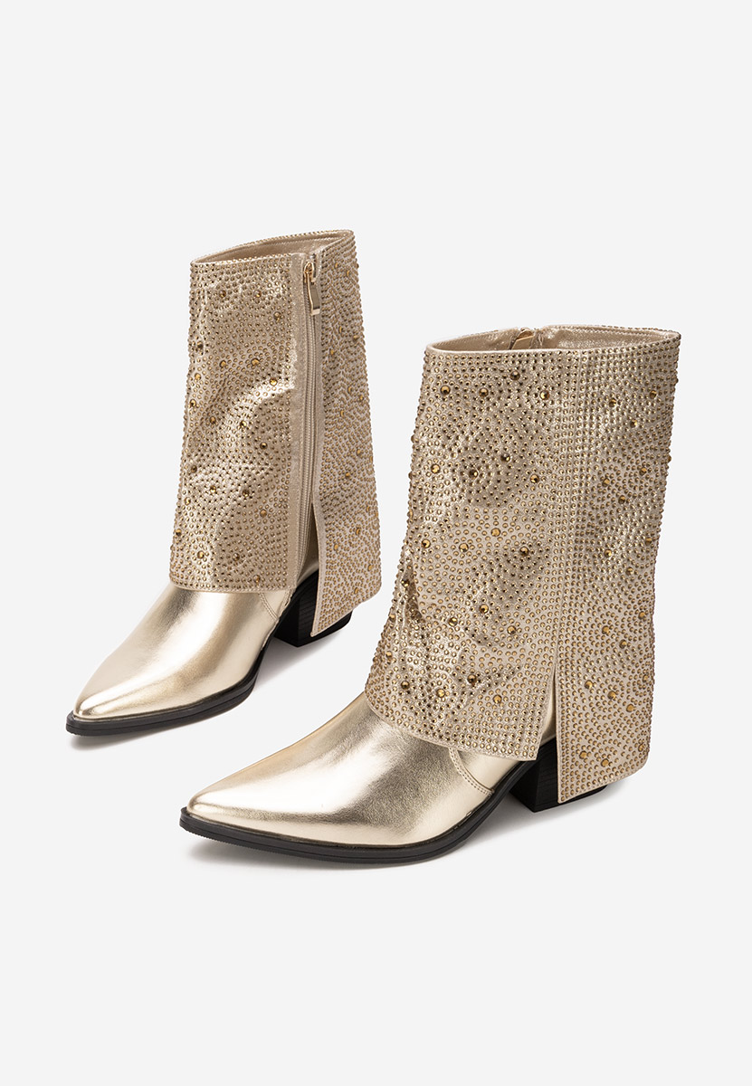 Złote kozaki damskie Zafira