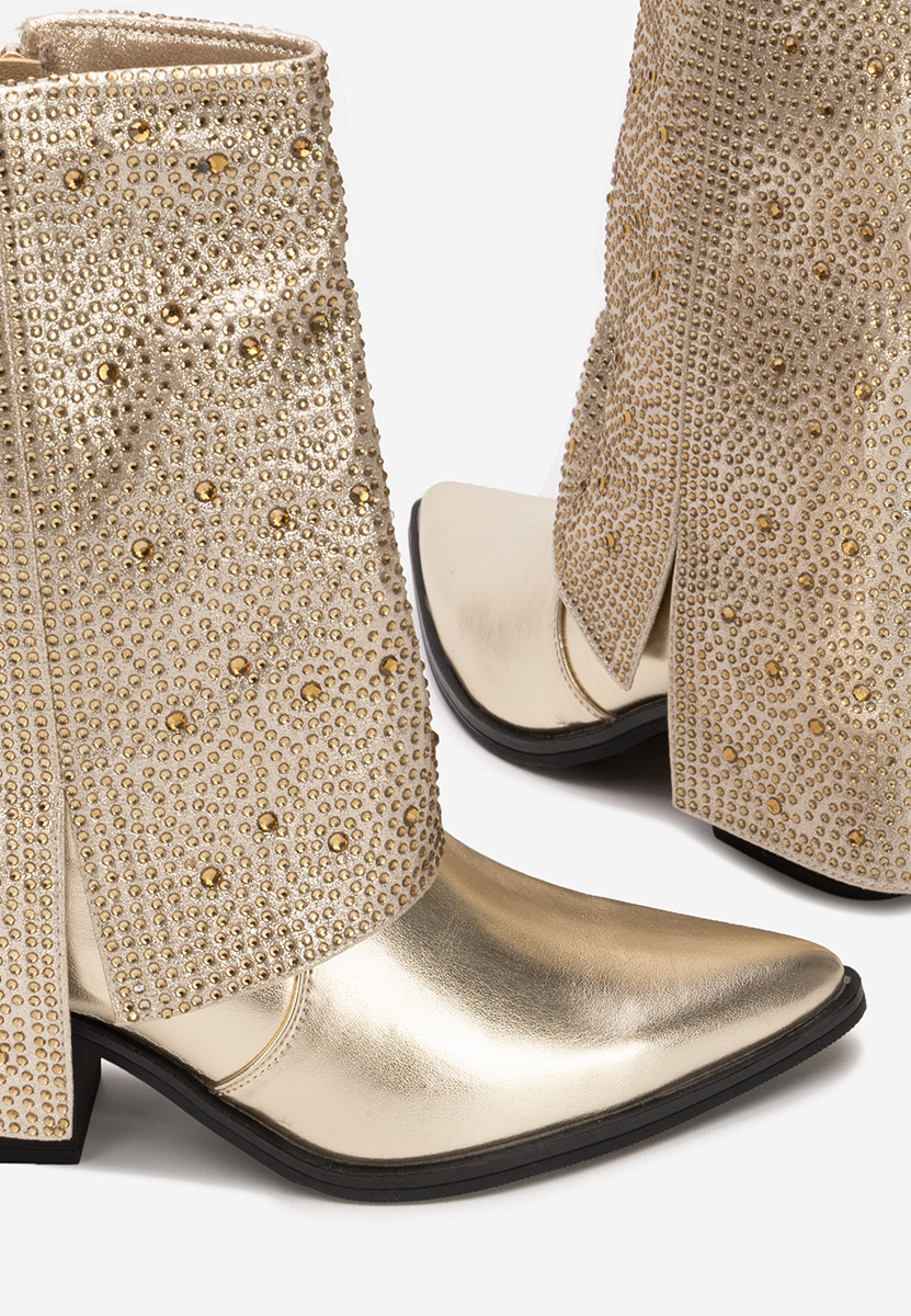 Złote kozaki damskie Zafira