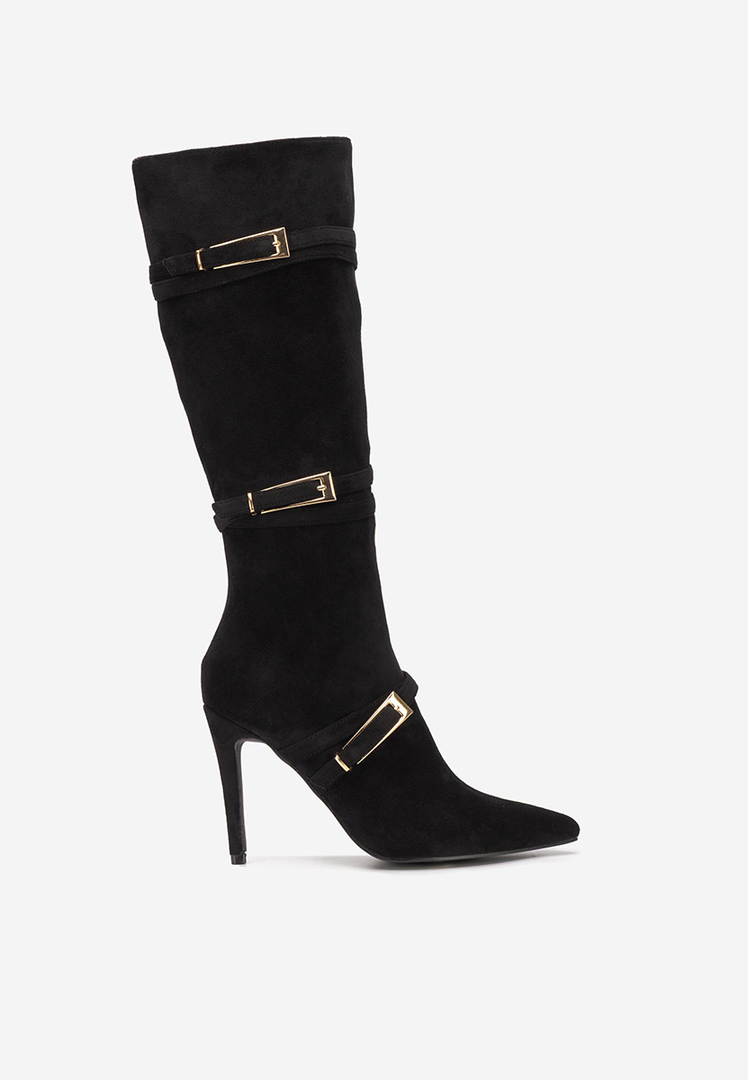 Czarne kozaki na szpilce Ernesia