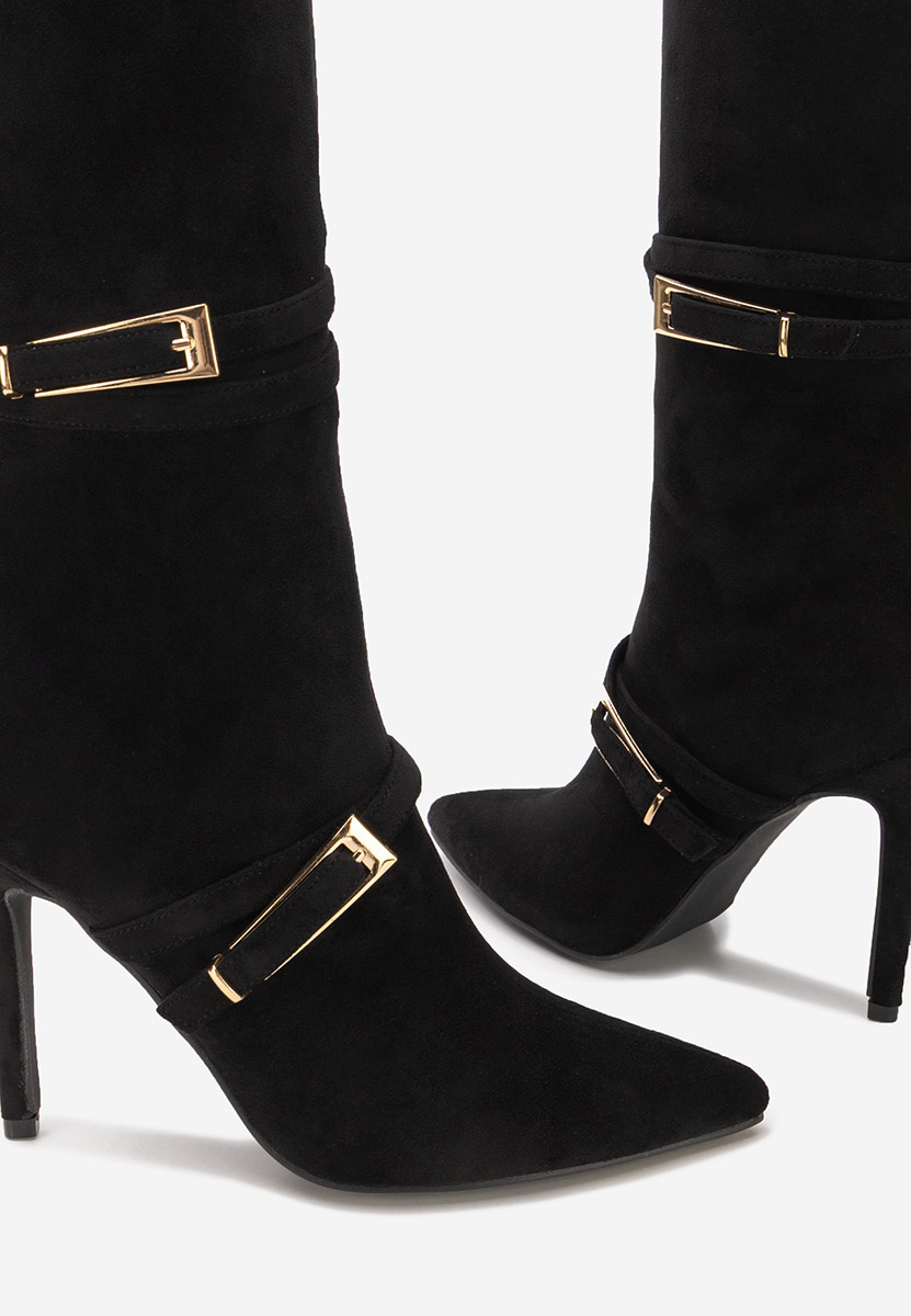 Czarne kozaki na szpilce Ernesia