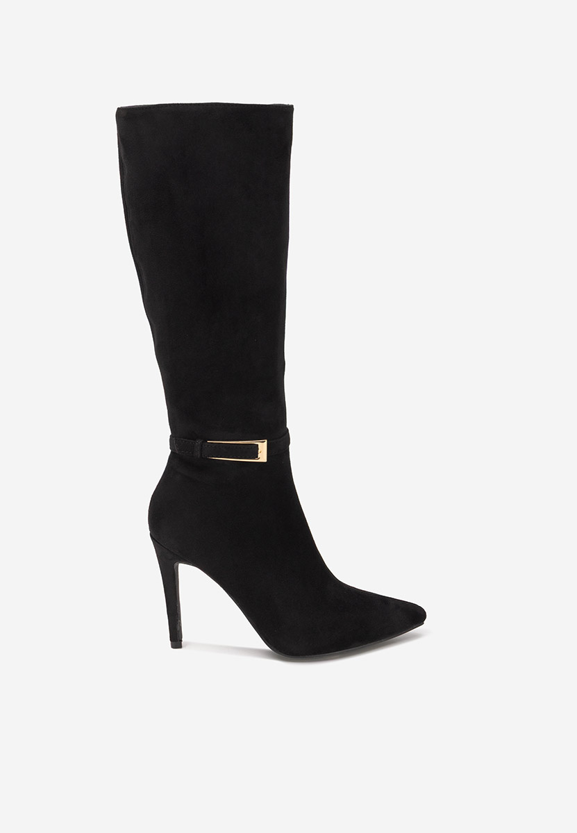 Czarne kozaki na szpilce Narcisia