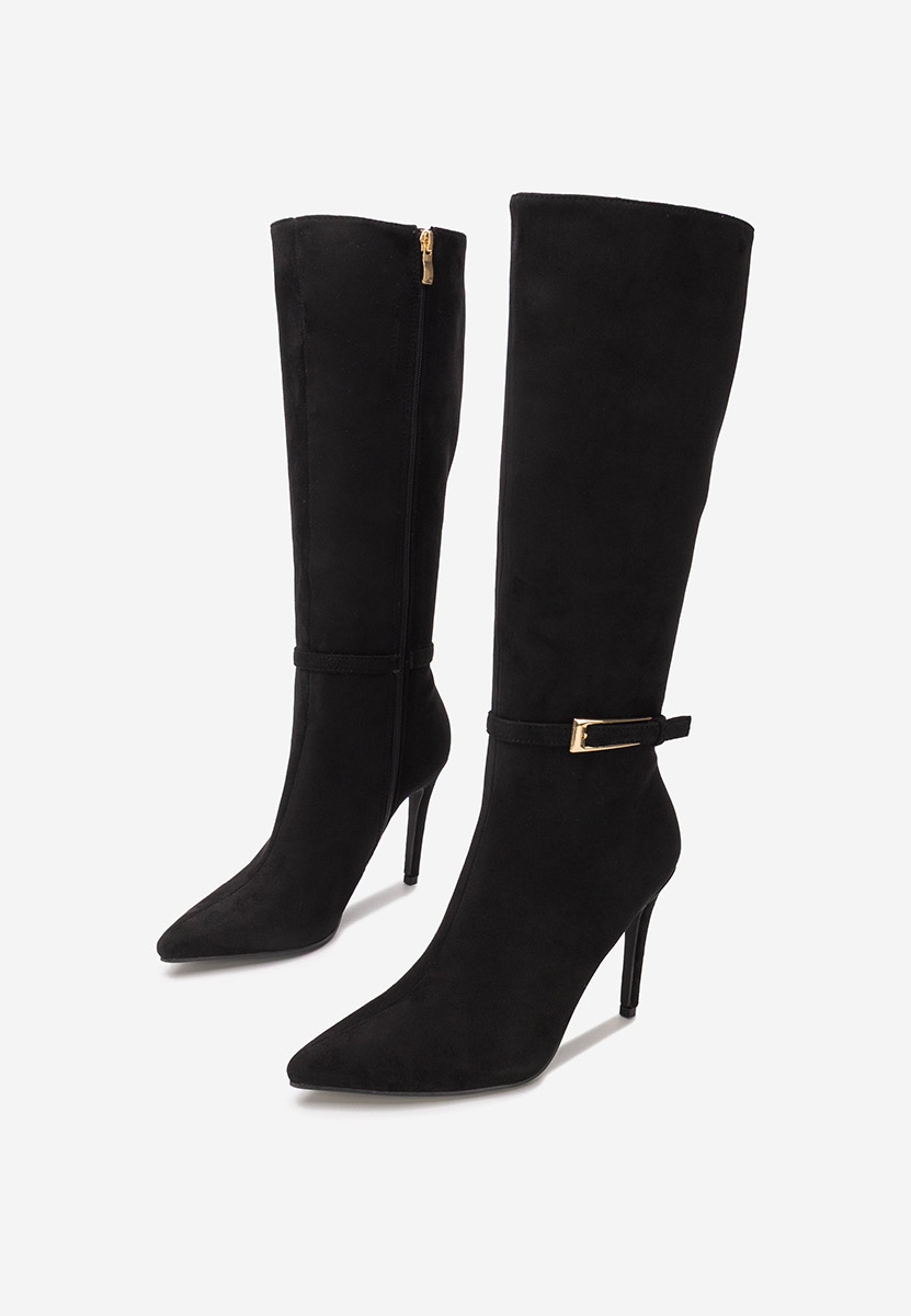 Czarne kozaki na szpilce Narcisia