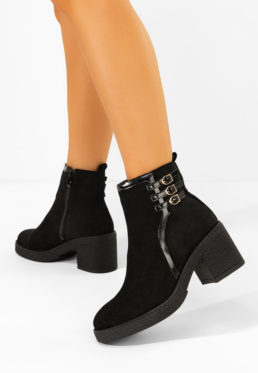 Czarne botki na słupku Arnetta V2