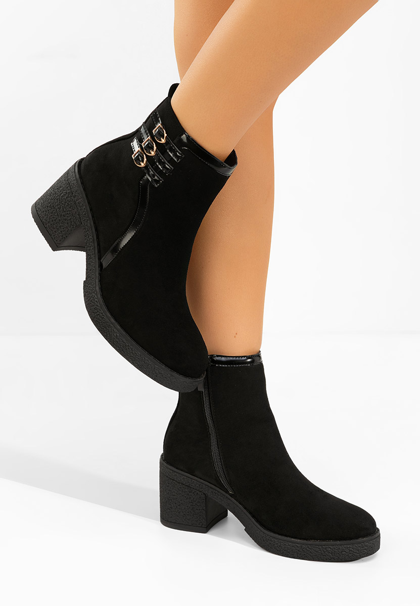 Czarne botki na słupku Arnetta V2