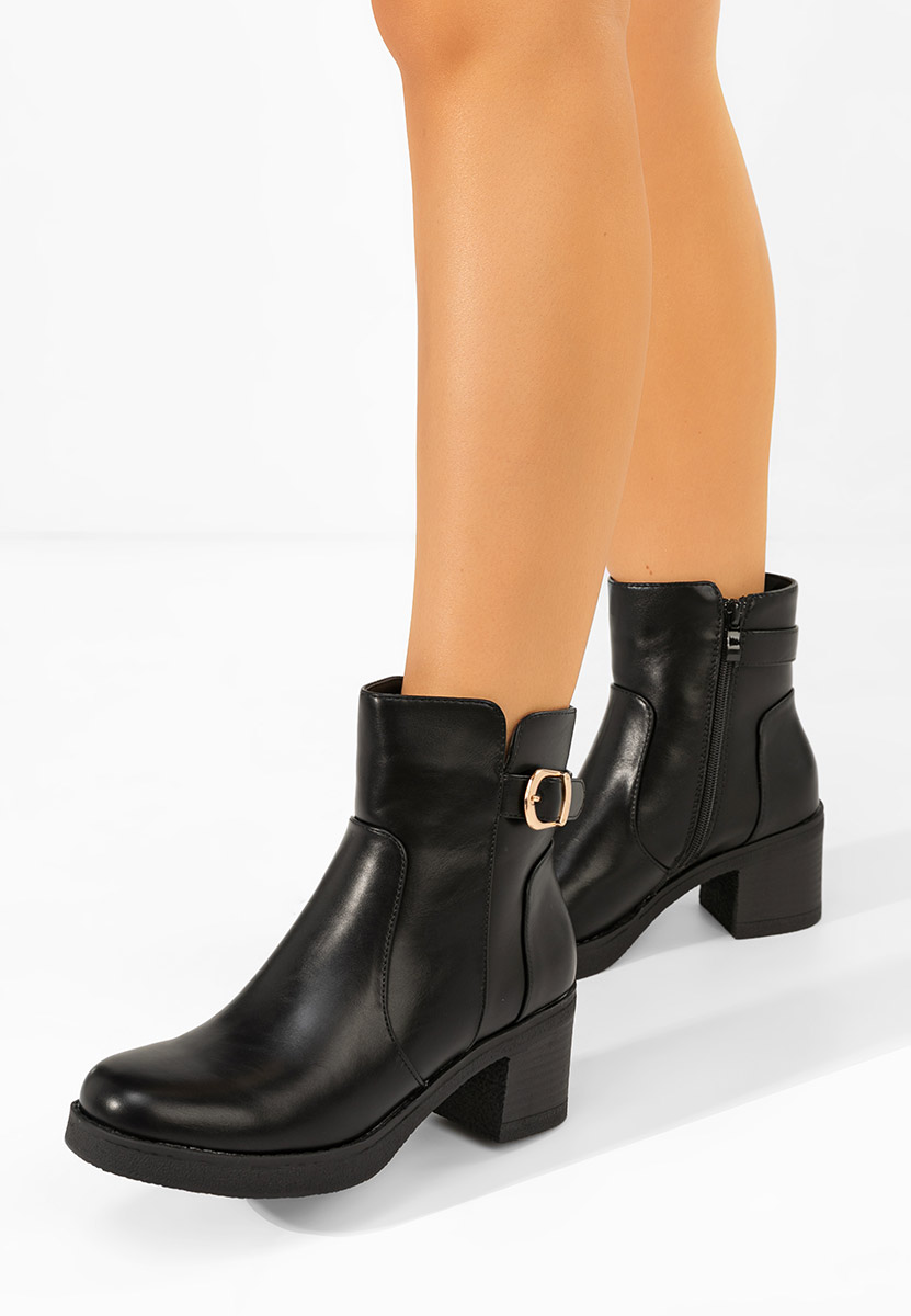 Czarne botki na słupku Aidelia