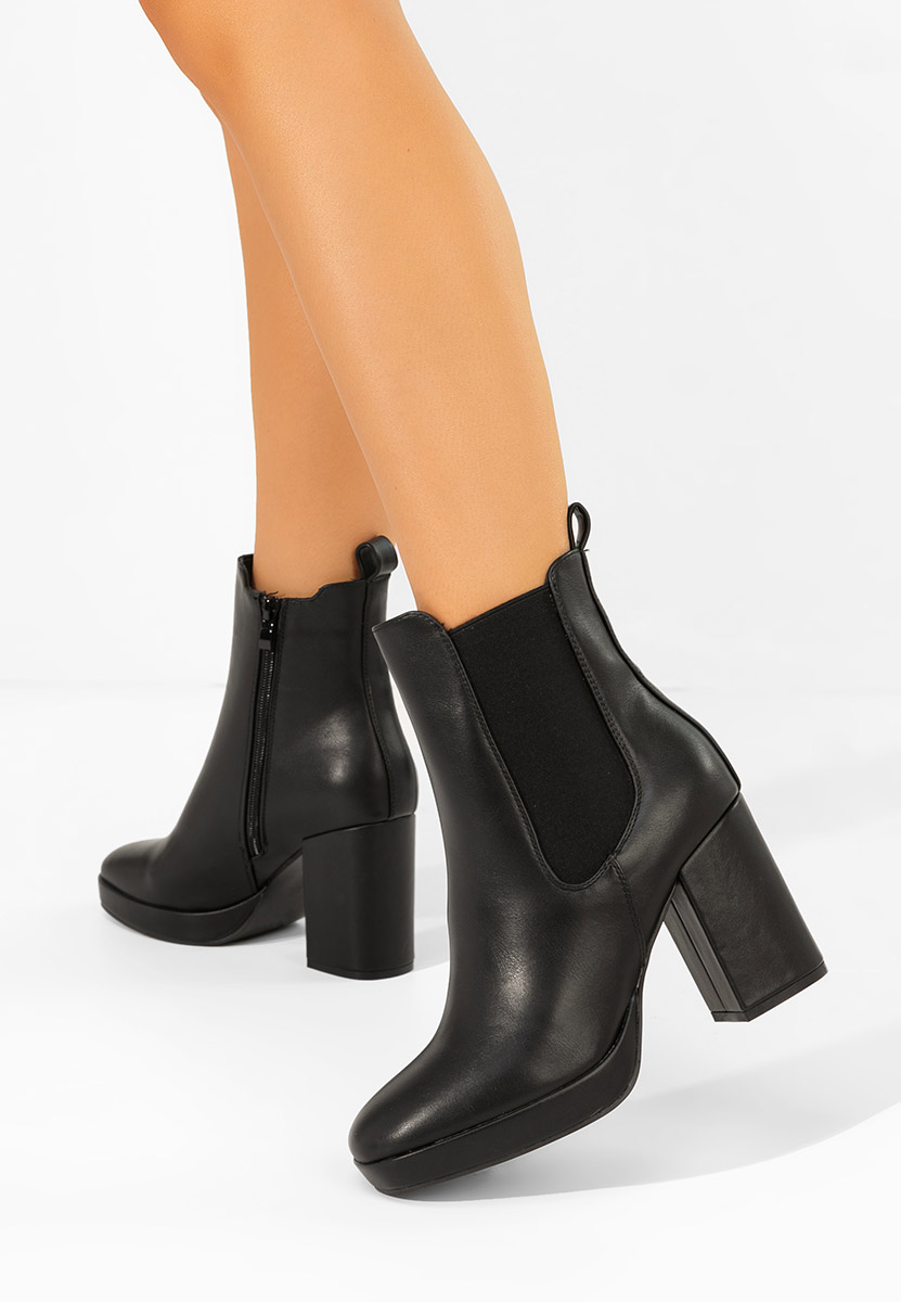 Czarne botki chelsea damskie Acselia