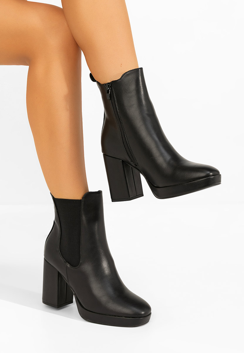 Czarne botki chelsea damskie Acselia