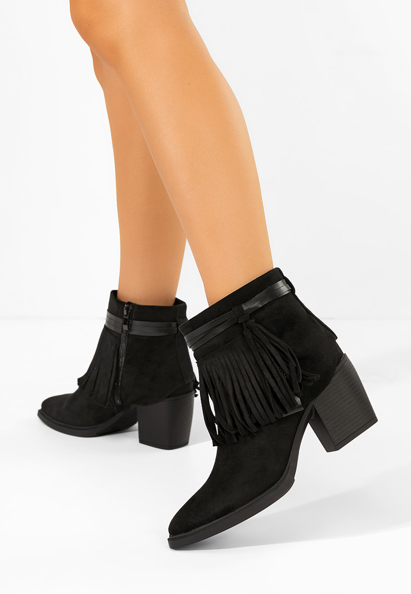 Czarne kowbojki damskie Lianoa