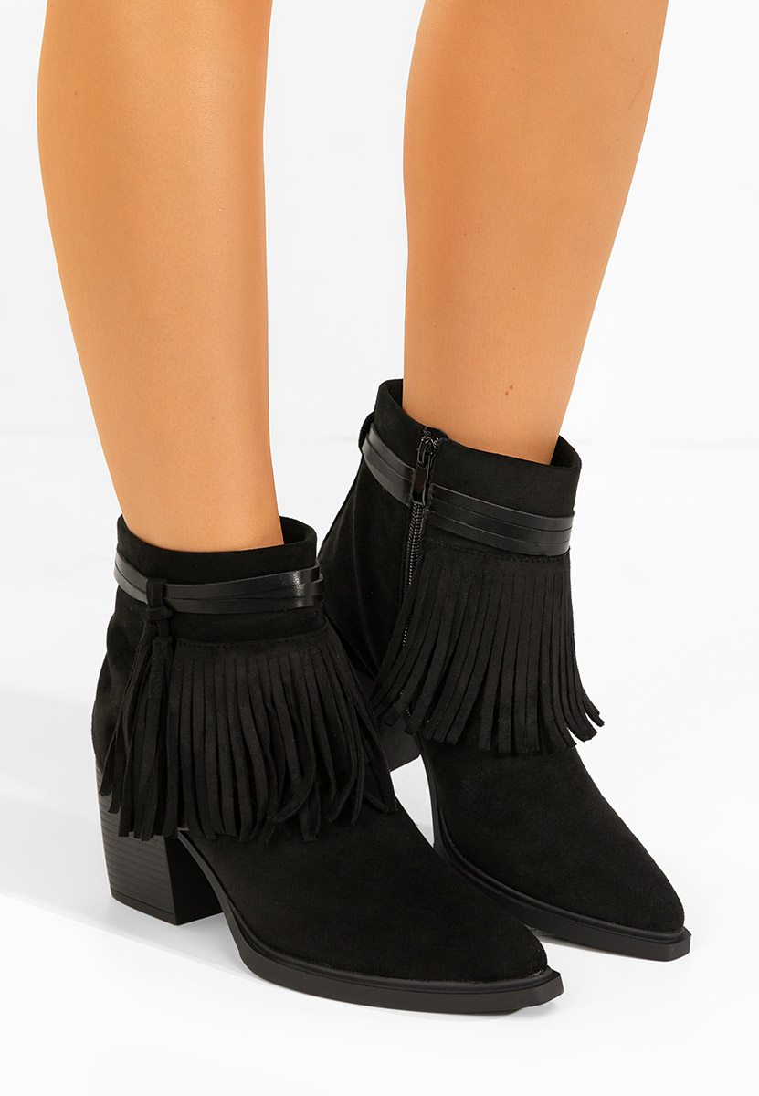 Czarne kowbojki damskie Lianoa