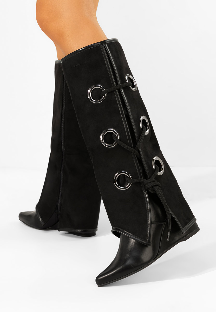 Czarne kozaki damskie Adeia