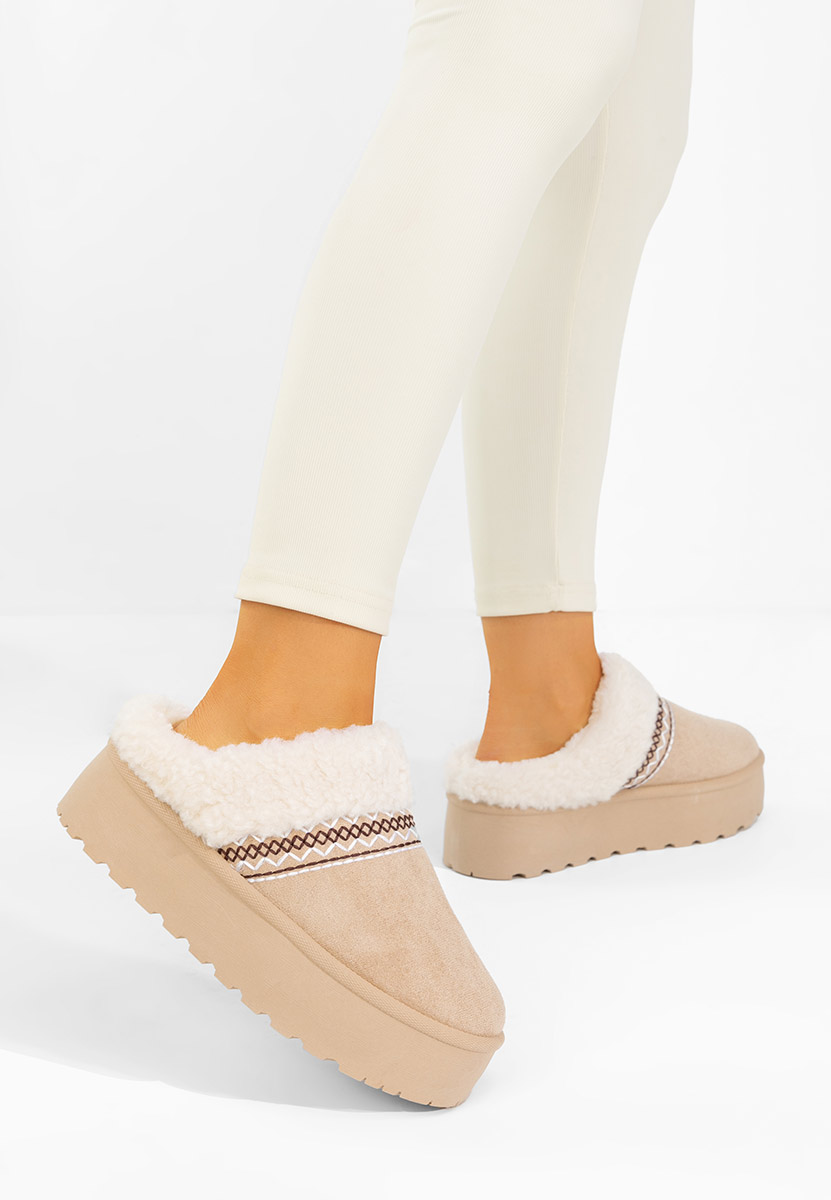 Beżowe drewniaki Anelisse