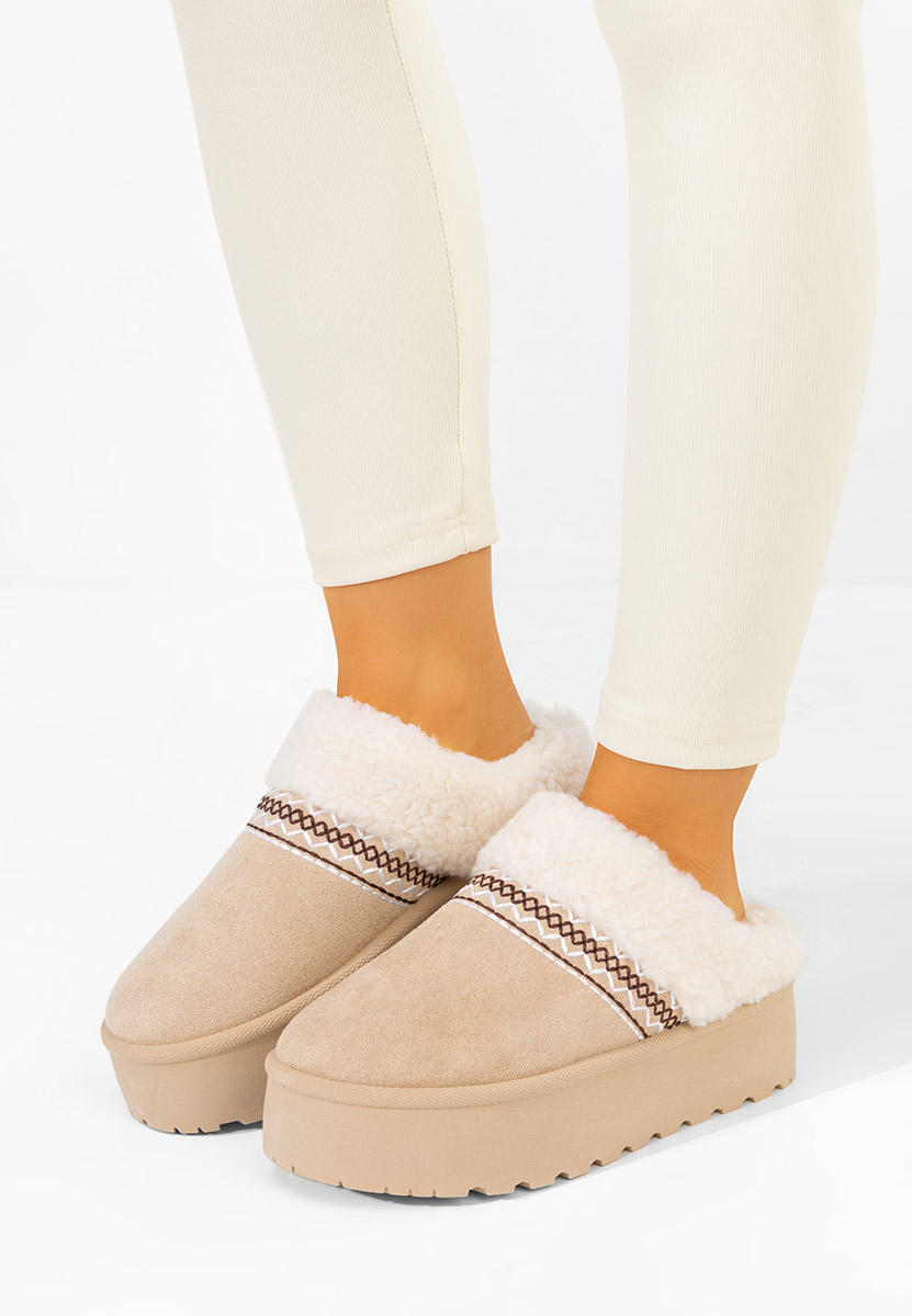 Beżowe drewniaki Anelisse