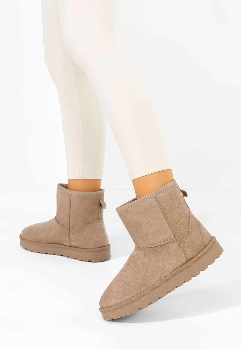 Khaki botki damskie ocieplane Patty