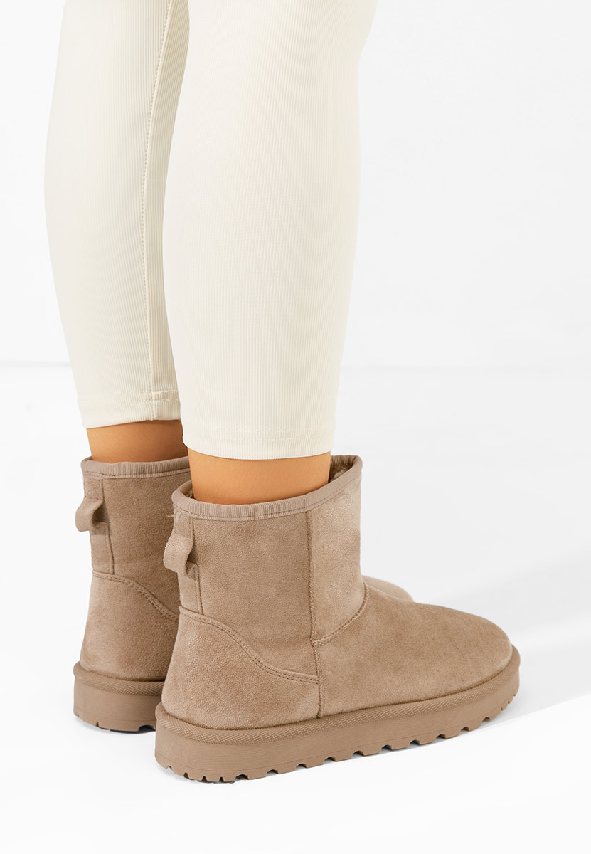 Khaki botki damskie ocieplane Patty