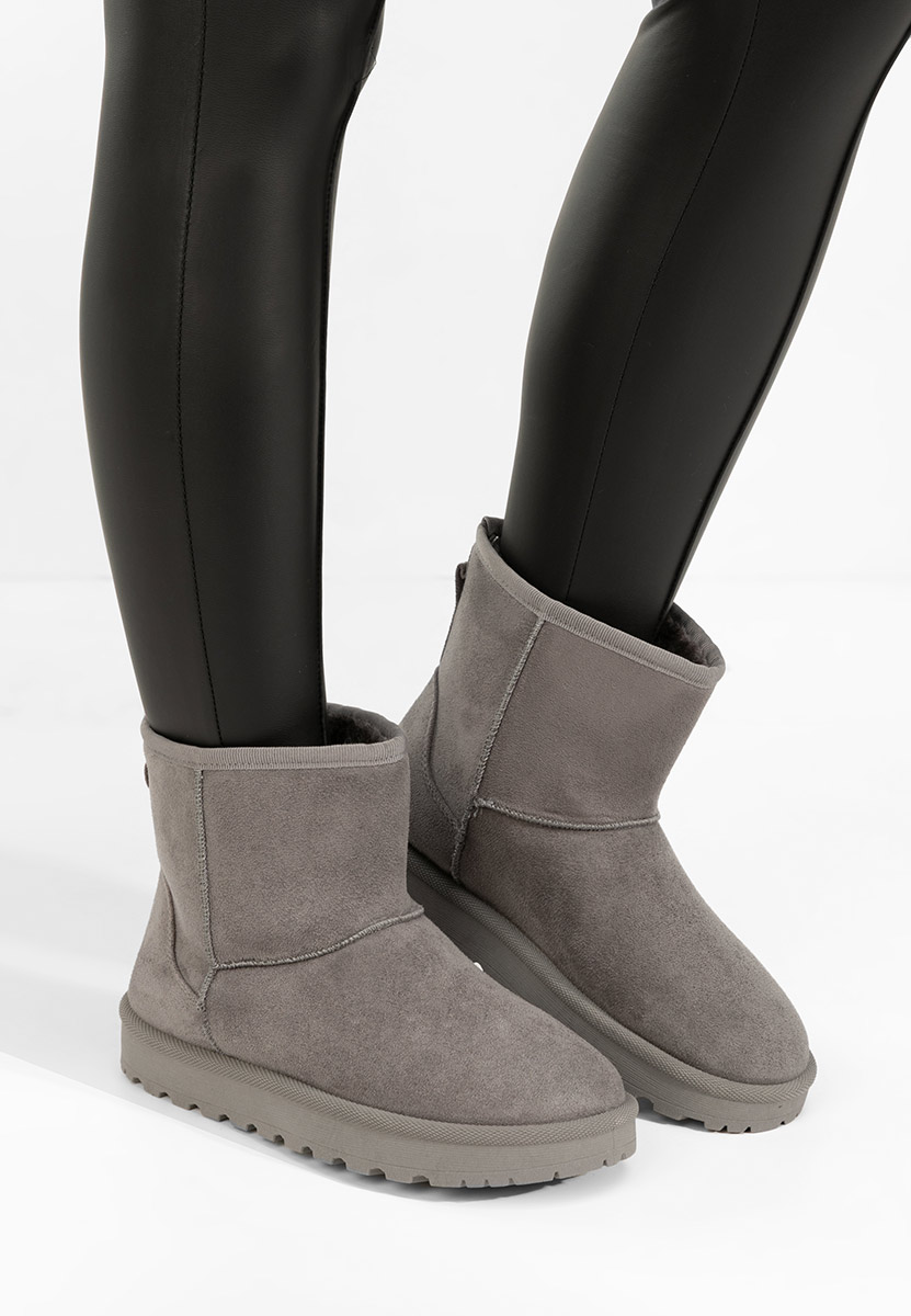 Szare botki damskie ocieplane Patty