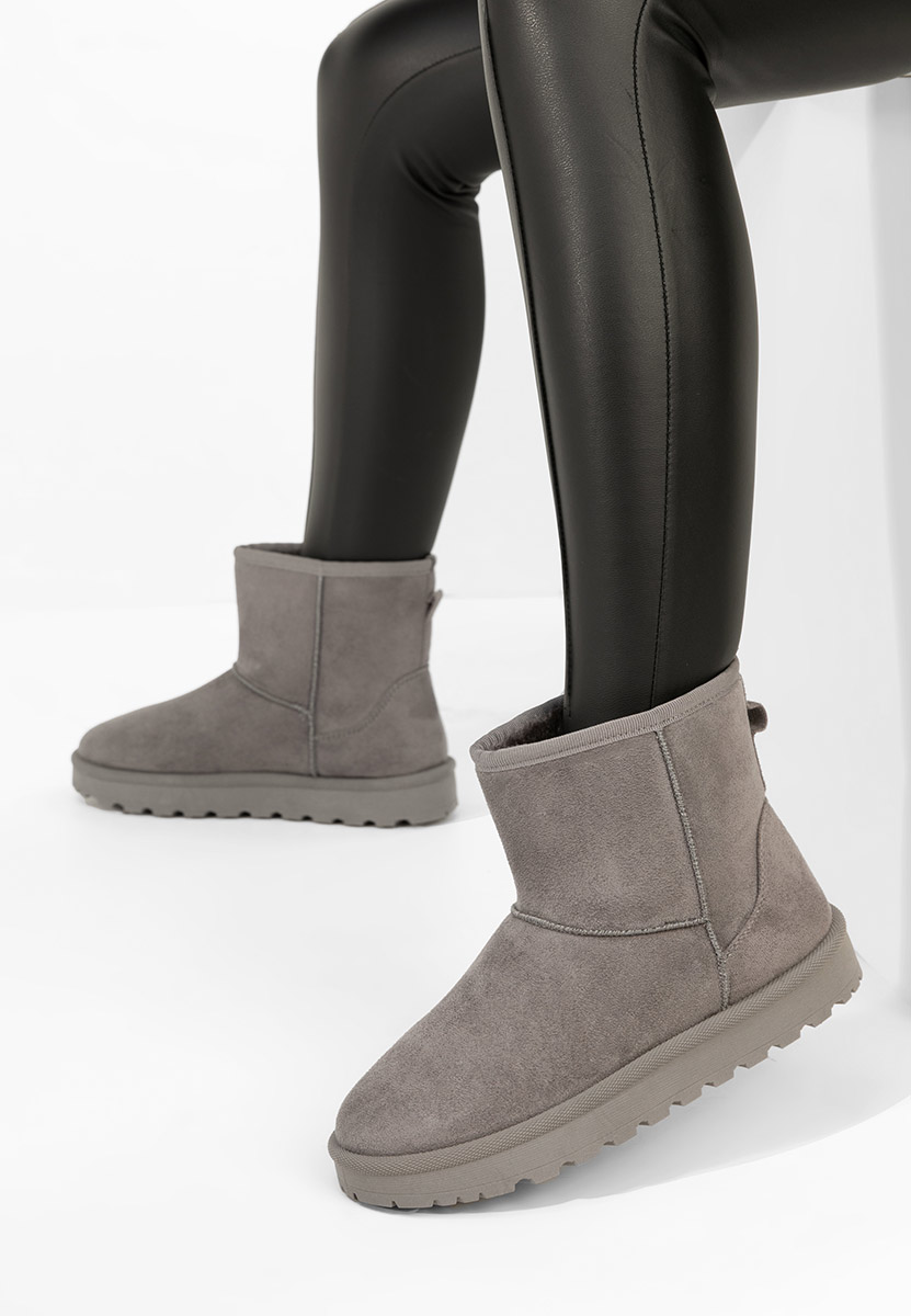 Szare botki damskie ocieplane Patty
