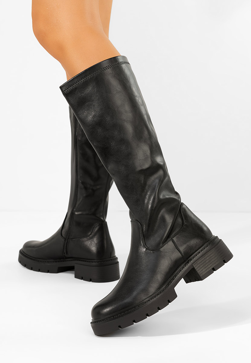 Czarne kozaki damskie Nicoua V2