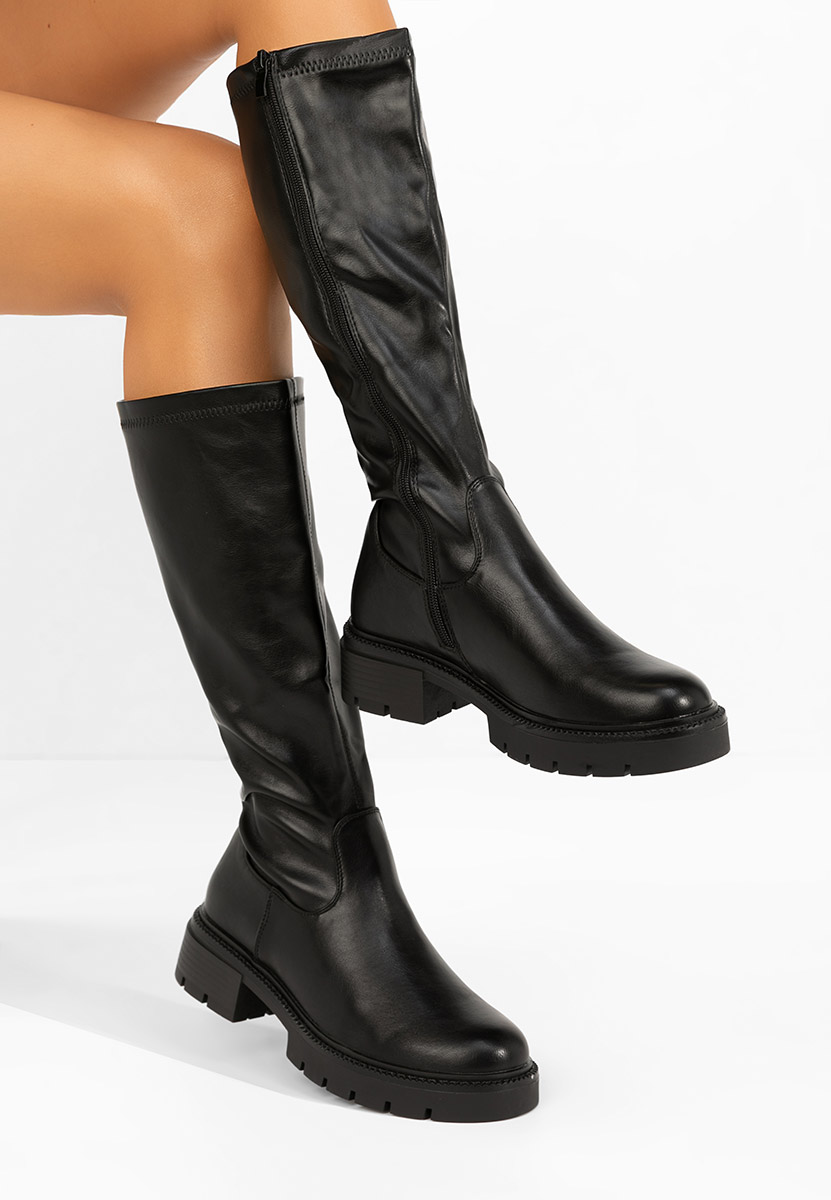 Czarne kozaki damskie Nicoua V2