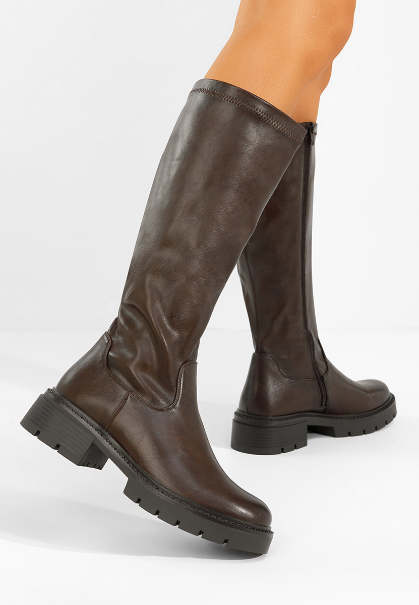 Brązowe kozaki damskie Nicoua V2