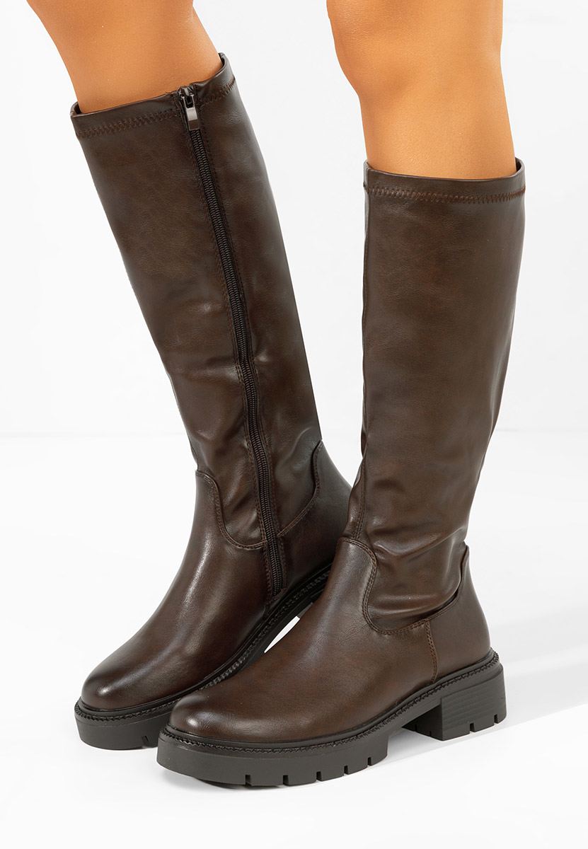 Brązowe kozaki damskie Nicoua V2