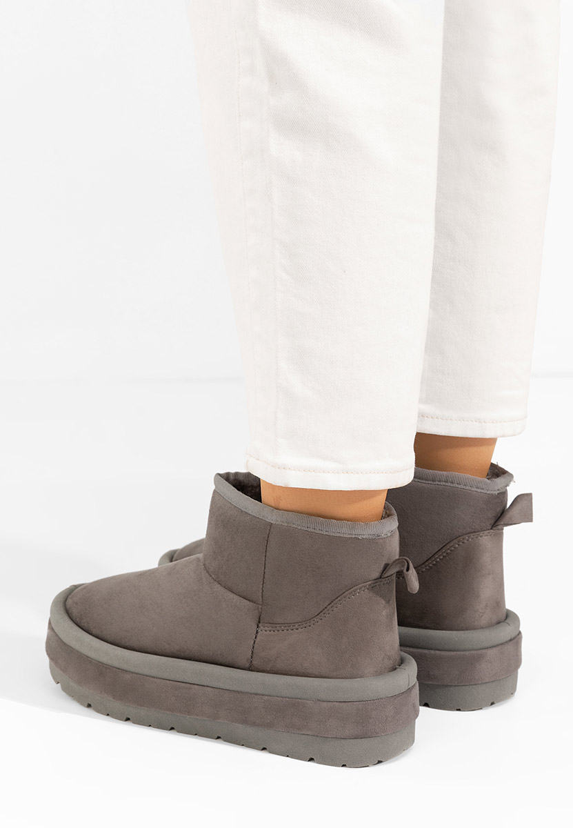 Szare kozaki na platformie Libby