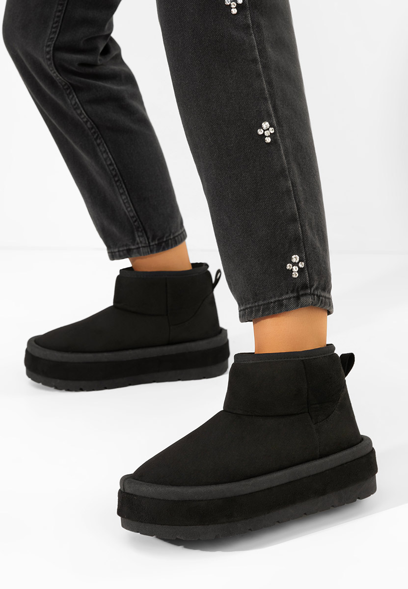 Czarne kozaki na platformie Libby