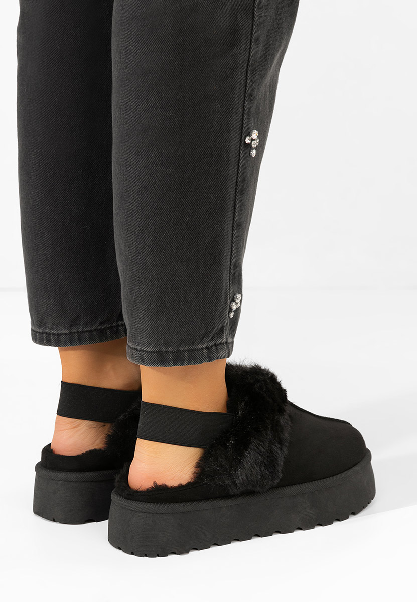 Czarne klapki na platformie Edden