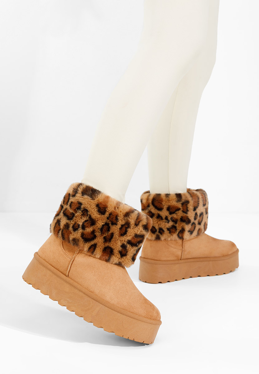 Camelowe kozaki na platformie Samyra